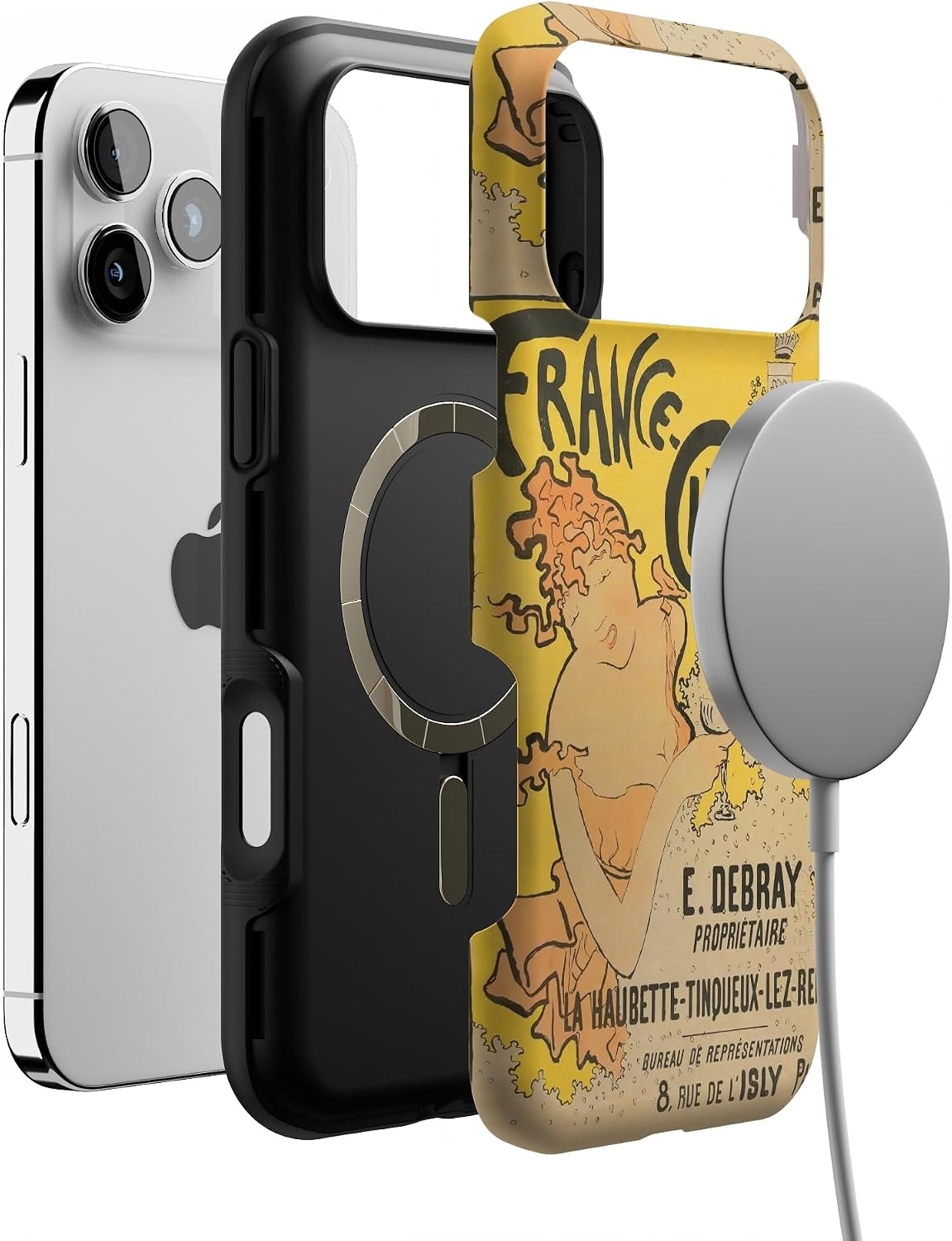 image:imageCasely iPhone 17 Pro Max Case Starfish Wishes Coral Pink Shimmer Bold Protective Design MagSafe Compatible DesignVan Gogh French Bubbly