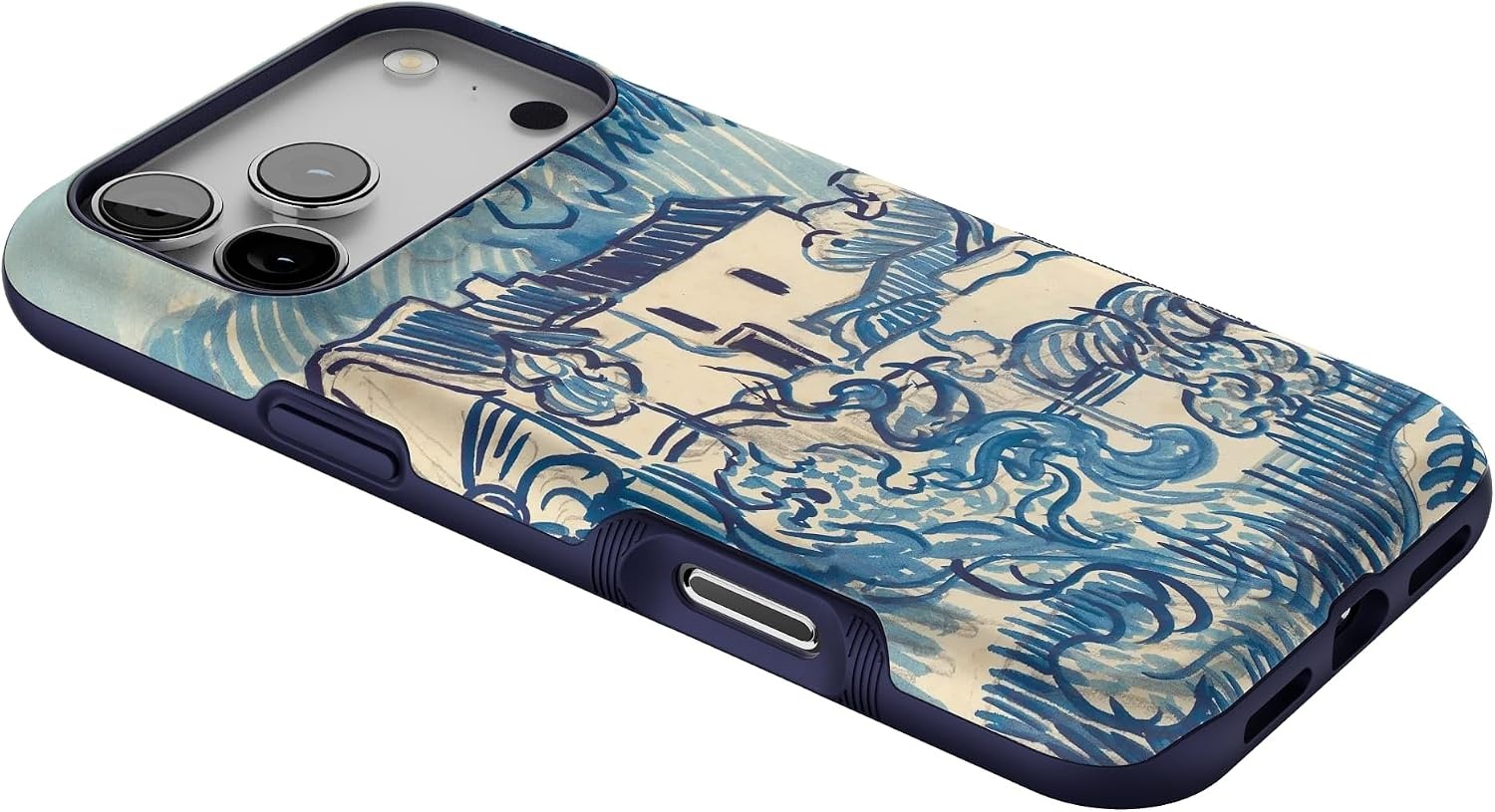 image:imageCasely iPhone 17 Pro Max Case Starfish Wishes Coral Pink Shimmer Bold Protective Design MagSafe Compatible DesignVan Gogh Landscape With Houses