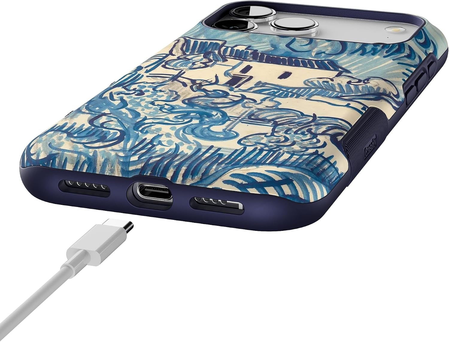 image:imageCasely iPhone 17 Pro Max Case Starfish Wishes Coral Pink Shimmer Bold Protective Design MagSafe Compatible DesignVan Gogh Landscape With Houses