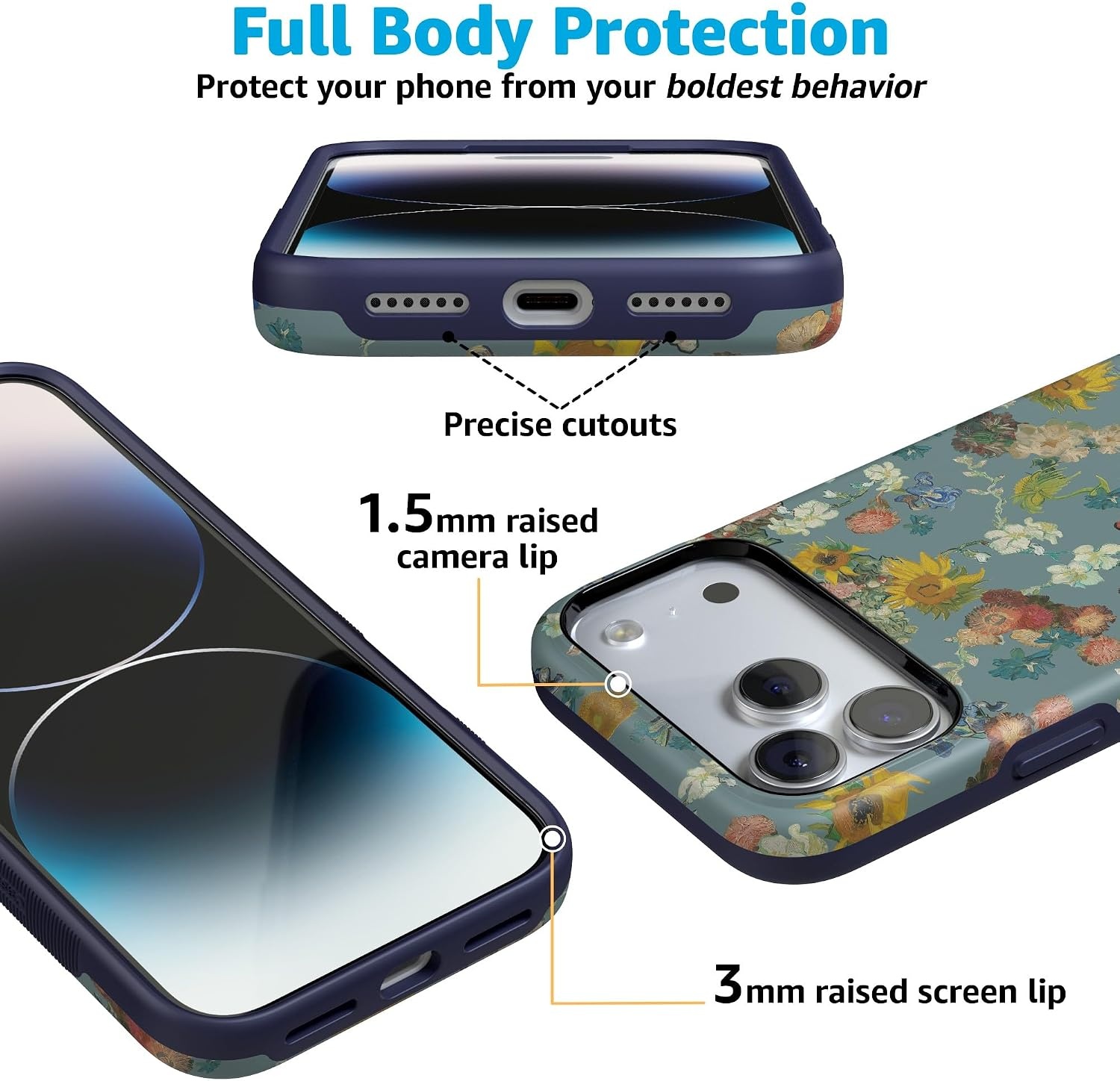 image:imageCasely iPhone 17 Pro Max Case Starfish Wishes Coral Pink Shimmer Bold Protective Design MagSafe Compatible DesignVan Gogh Vincents Flowers