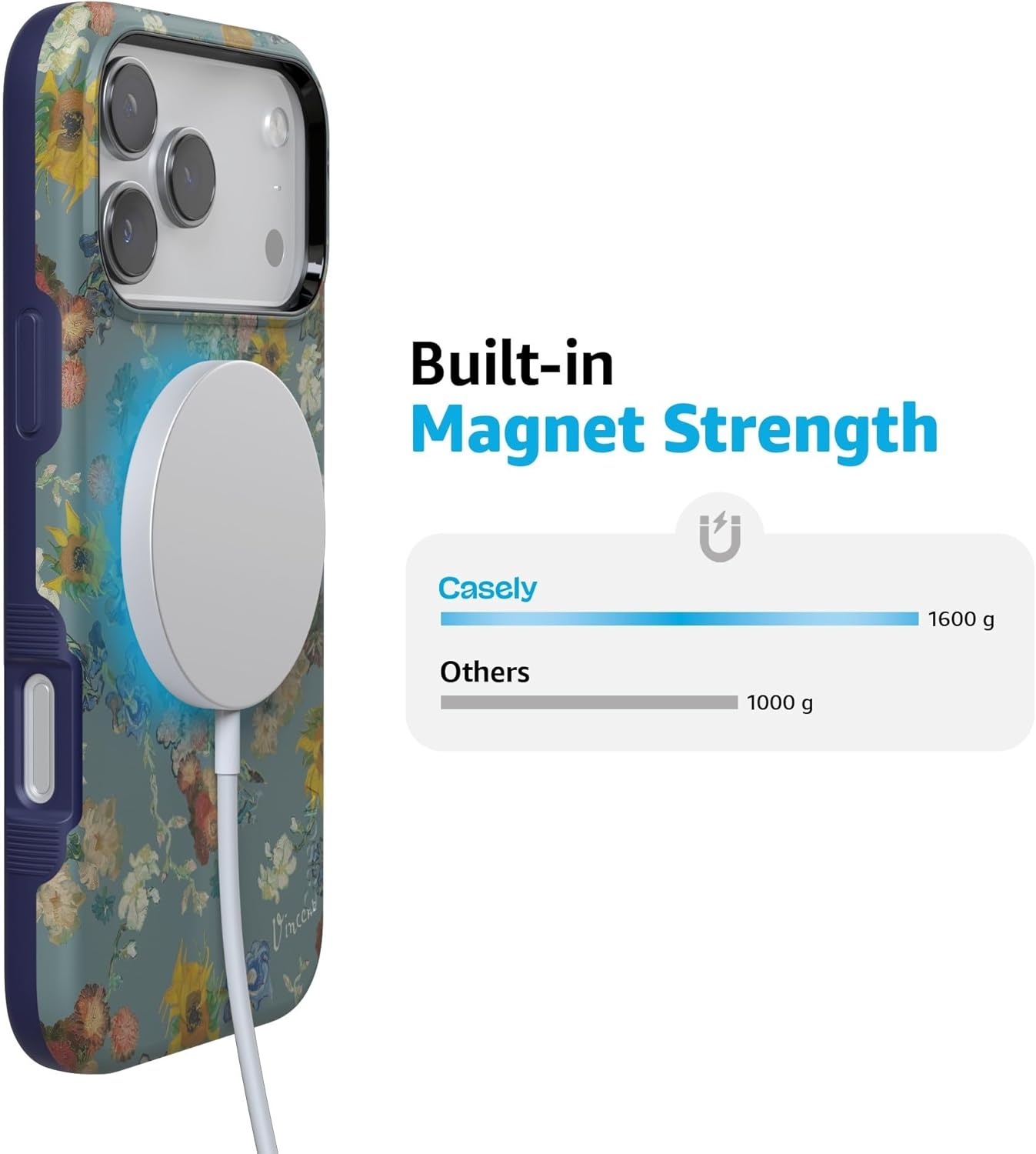 image:imageCasely iPhone 17 Pro Max Case Starfish Wishes Coral Pink Shimmer Bold Protective Design MagSafe Compatible DesignVan Gogh Vincents Flowers