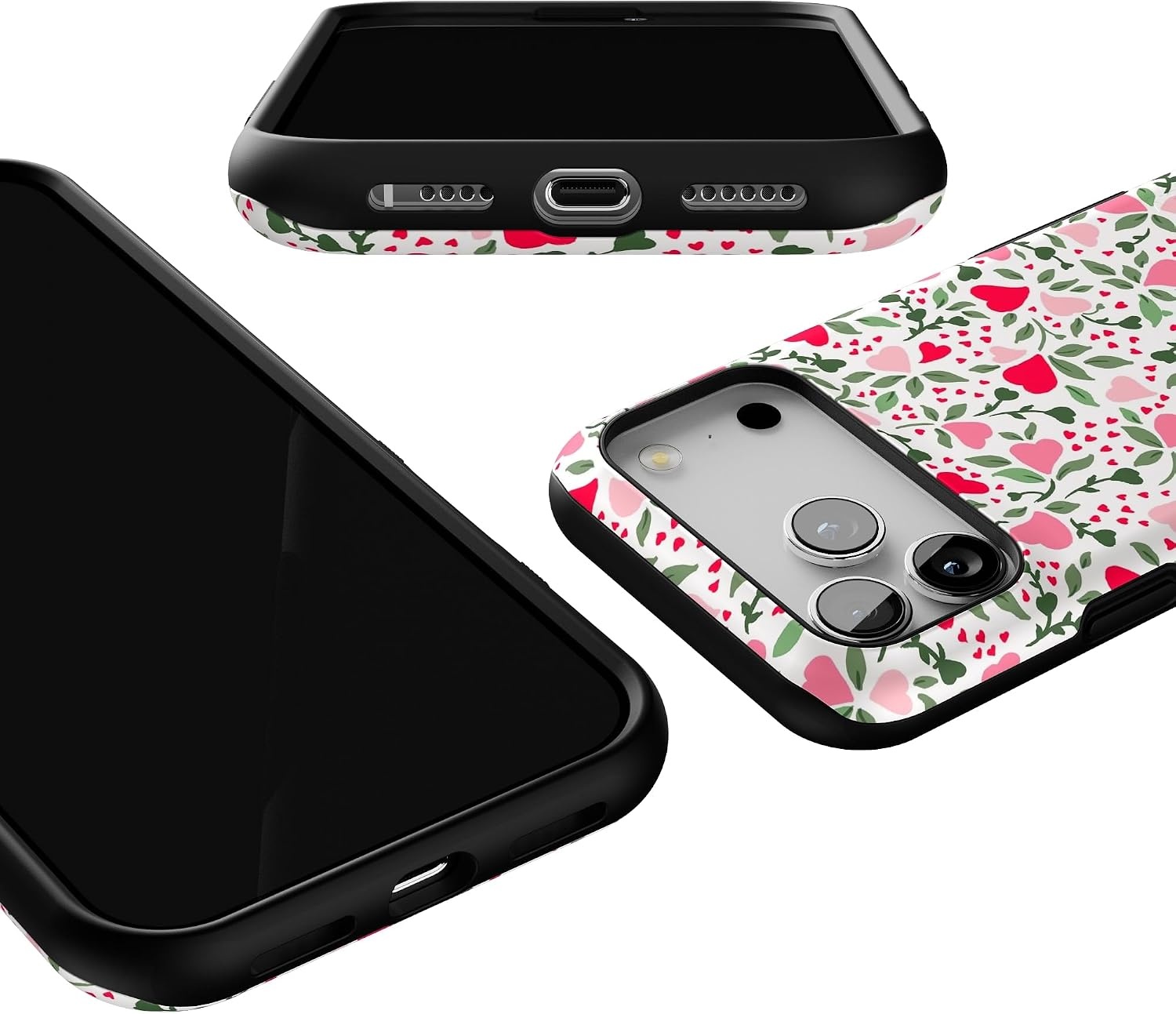 image:imageCasely iPhone 17 Pro Max Case Starfish Wishes Coral Pink Shimmer Bold Protective Design MagSafe Compatible DesignVines of Love Floral Heart