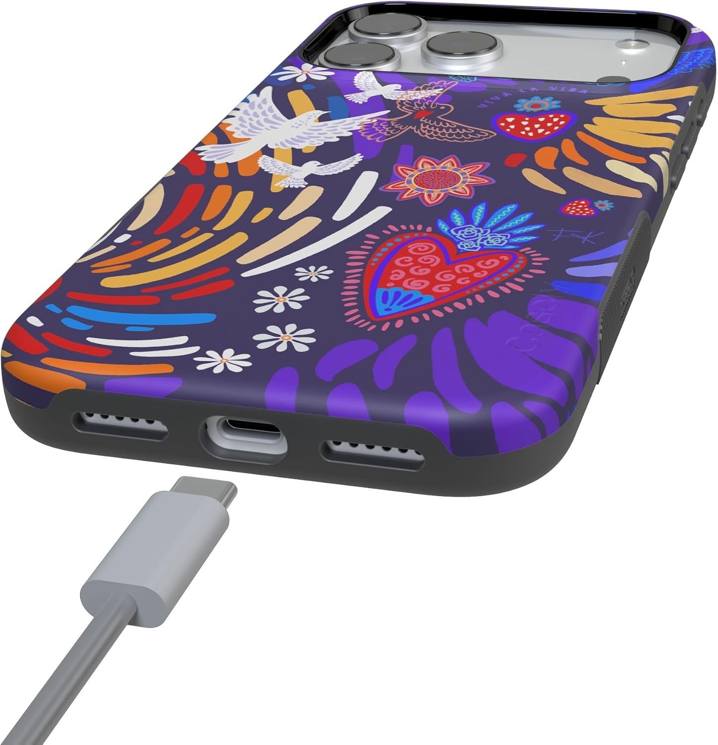 image:imageCasely iPhone 17 Pro Max Case Starfish Wishes Coral Pink Shimmer Bold Protective Design MagSafe Compatible DesignViva La Vida Frida Kahlo Collage