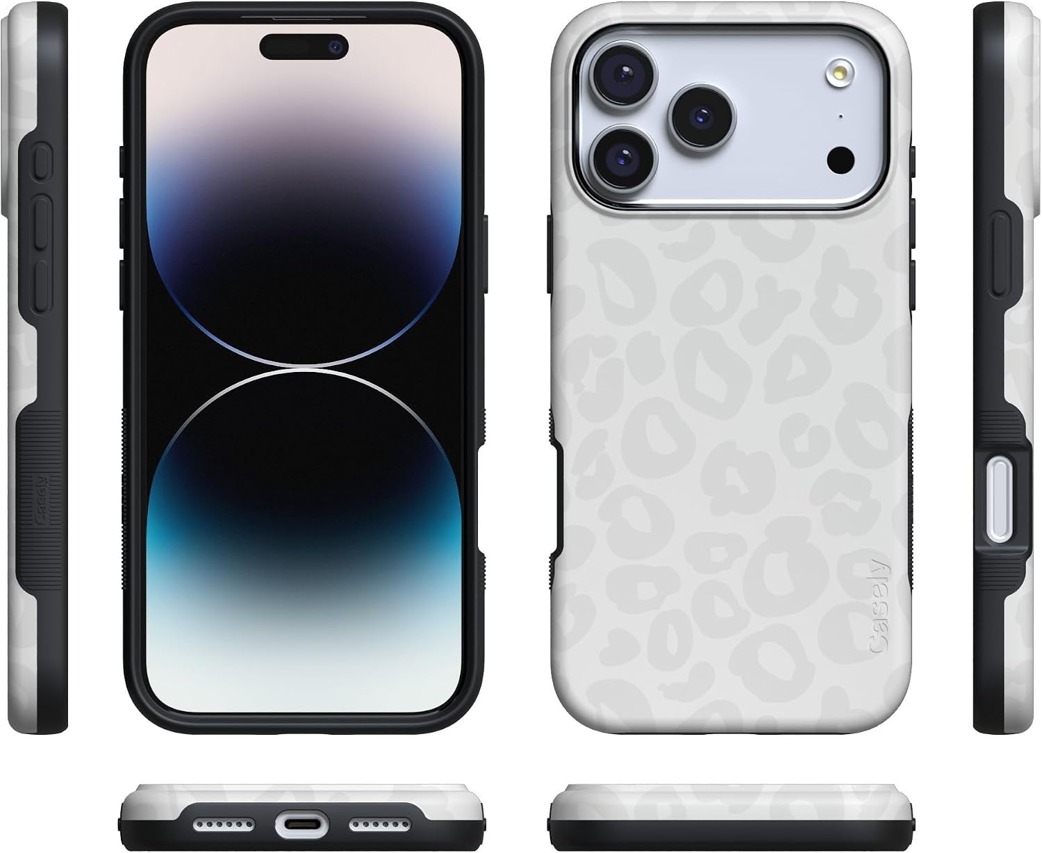 image:imageCasely iPhone 17 Pro Max Case Starfish Wishes Coral Pink Shimmer Bold Protective Design MagSafe Compatible DesignWhite Snow Leopard Into the Wild