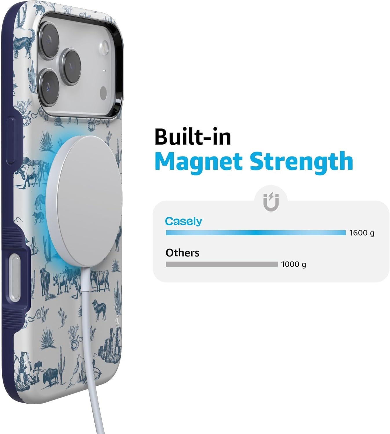 image:imageCasely iPhone 17 Pro Max Case Starfish Wishes Coral Pink Shimmer Bold Protective Design MagSafe Compatible DesignWild West Adventure Desert