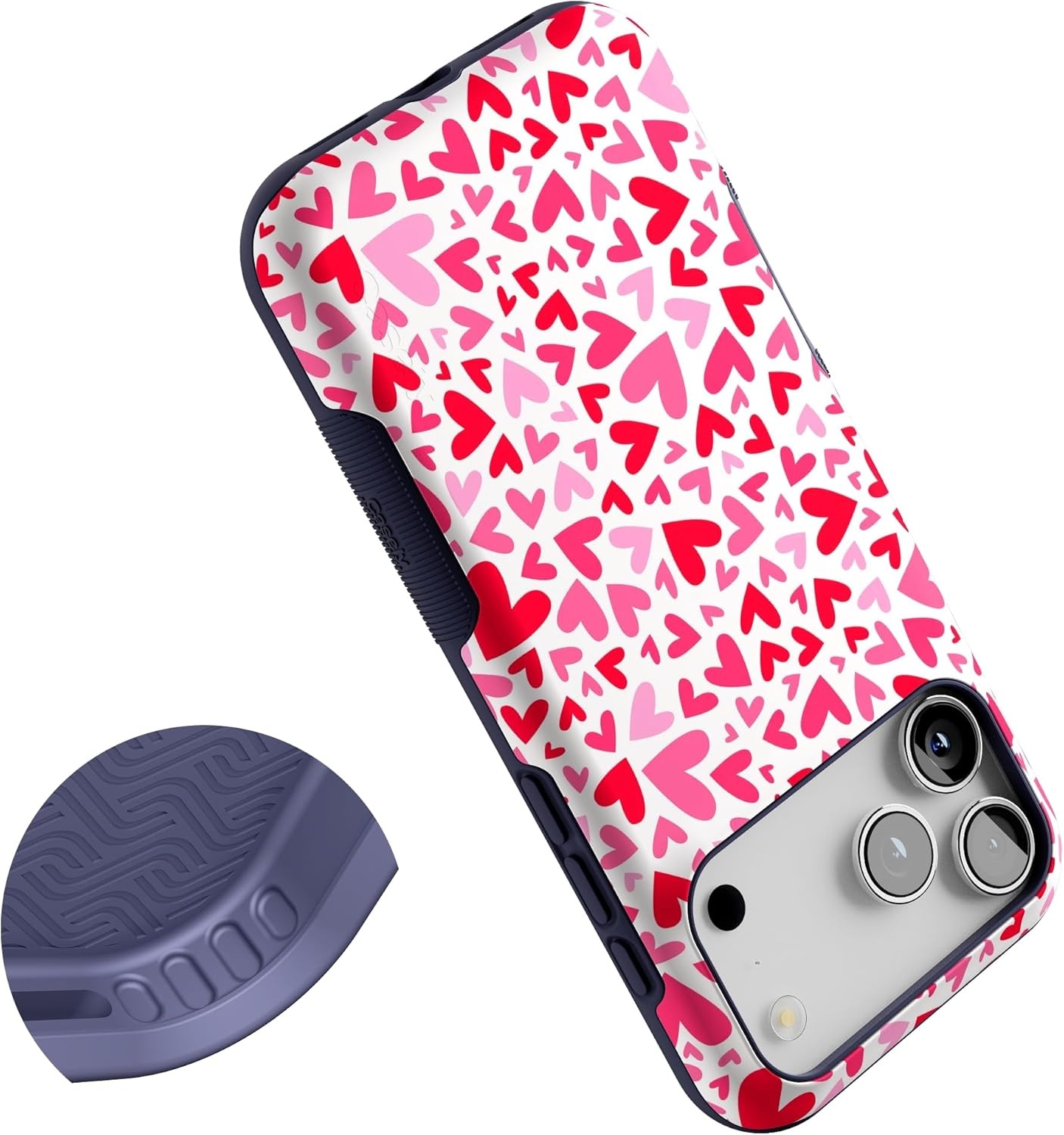 image:imageCasely iPhone 17 Pro Max Case Starfish Wishes Coral Pink Shimmer Bold Protective Design MagSafe Compatible DesignXOXO Candy Hearts