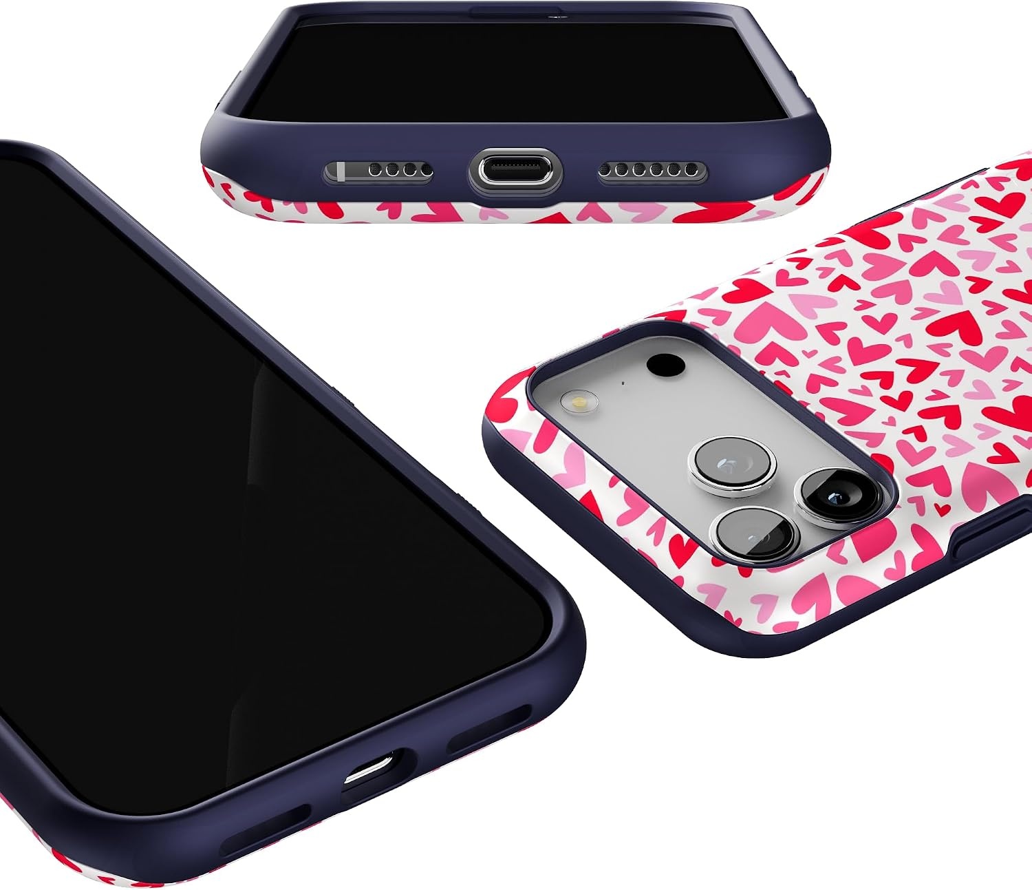 image:imageCasely iPhone 17 Pro Max Case Starfish Wishes Coral Pink Shimmer Bold Protective Design MagSafe Compatible DesignXOXO Candy Hearts