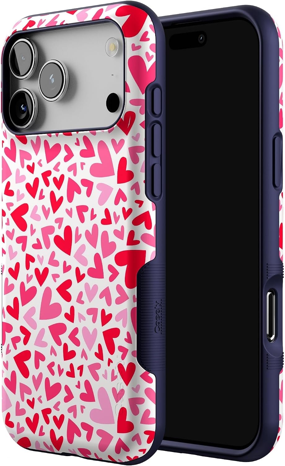 image:imageCasely iPhone 17 Pro Max Case Starfish Wishes Coral Pink Shimmer Bold Protective Design MagSafe Compatible DesignXOXO Candy Hearts