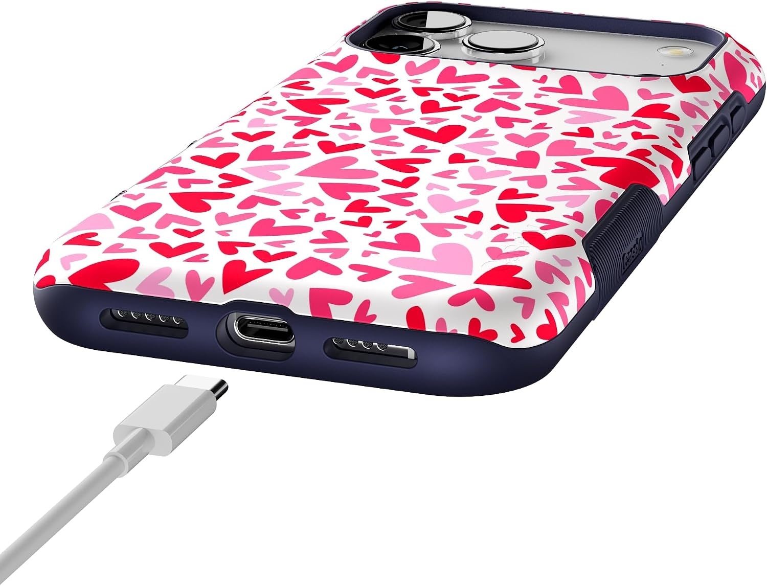 image:imageCasely iPhone 17 Pro Max Case Starfish Wishes Coral Pink Shimmer Bold Protective Design MagSafe Compatible DesignXOXO Candy Hearts