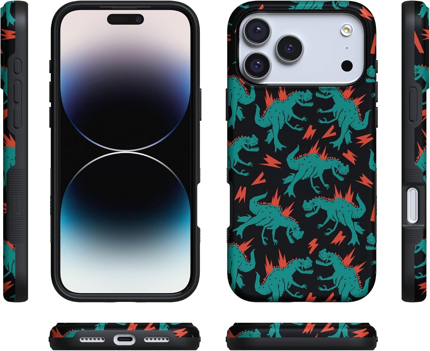 image:imageCasely iPhone 17 Pro Max Case Starfish Wishes Coral Pink Shimmer Bold Protective Design MagSafe Compatible DesignYoure Dinomite Green Dinosaur