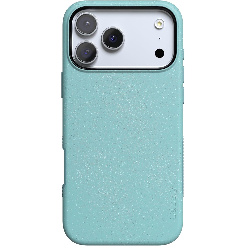 image:imageCasely iPhone 17 Pro Max Case Starfish Wishes Coral Pink Shimmer Bold Protective Design MagSafe Compatible DesignOcean Blue Shimmer Aquamarine