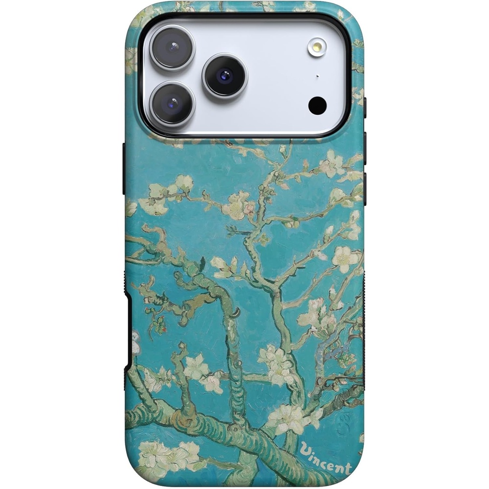 image:imageCasely iPhone 17 Pro Max Case Starfish Wishes Coral Pink Shimmer Bold Protective Design MagSafe Compatible DesignVan Gogh Almond Blossom Floral