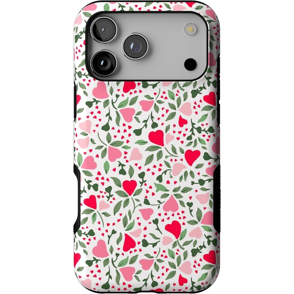 image:imageCasely iPhone 17 Pro Max Case Starfish Wishes Coral Pink Shimmer Bold Protective Design MagSafe Compatible DesignVines of Love Floral Heart