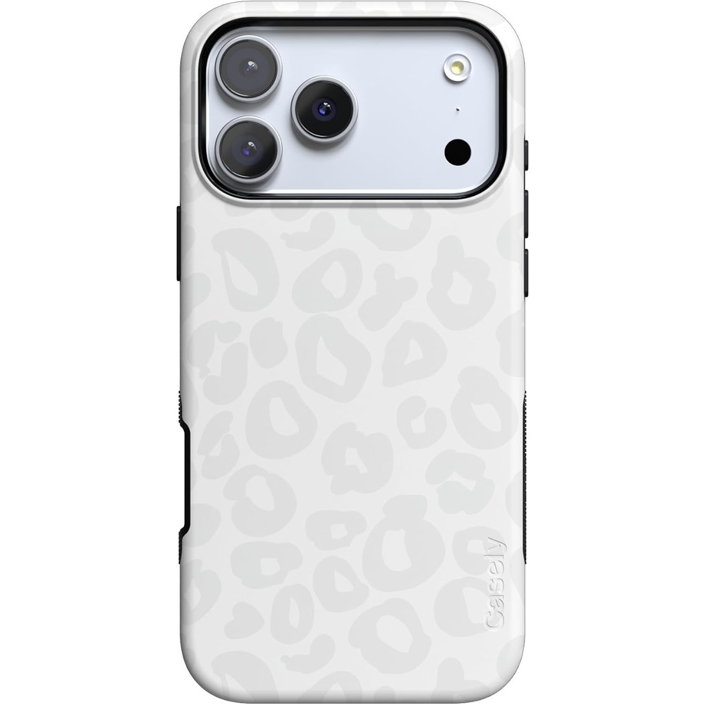 image:imageCasely iPhone 17 Pro Max Case Starfish Wishes Coral Pink Shimmer Bold Protective Design MagSafe Compatible DesignWhite Snow Leopard Into the Wild