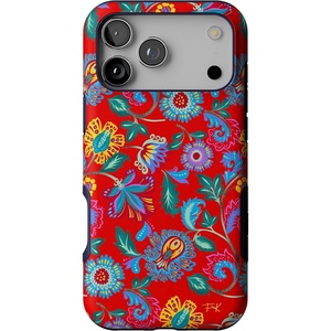 Casely iPhone 17 Pro Max Case | Starfish Wishes | Coral Pink Shimmer | Bold Protective Design | MagSafe Compatible Design(Painted Flowers | Frida Kahlo Floral)