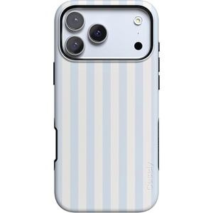 Casely iPhone 17 Pro Max Case | Starfish Wishes | Coral Pink Shimmer | Bold Protective Design | MagSafe Compatible Design(Sunday Best | Blue Stripes)