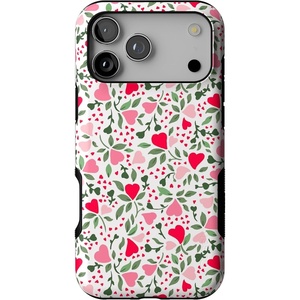 Casely iPhone 17 Pro Max Case | Starfish Wishes | Coral Pink Shimmer | Bold Protective Design | MagSafe Compatible Design(Vines of Love | Floral Heart)