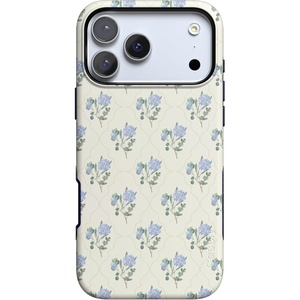 Casely iPhone 17 Pro Max Case | Starfish Wishes | Coral Pink Shimmer | Bold Protective Design | MagSafe Compatible Design(Vintage Garden | Blue Hydrangea)