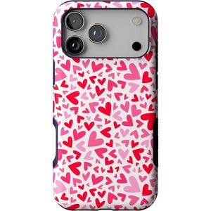 Casely iPhone 17 Pro Max Case | Starfish Wishes | Coral Pink Shimmer | Bold Protective Design | MagSafe Compatible Design(XOXO | Candy Hearts)