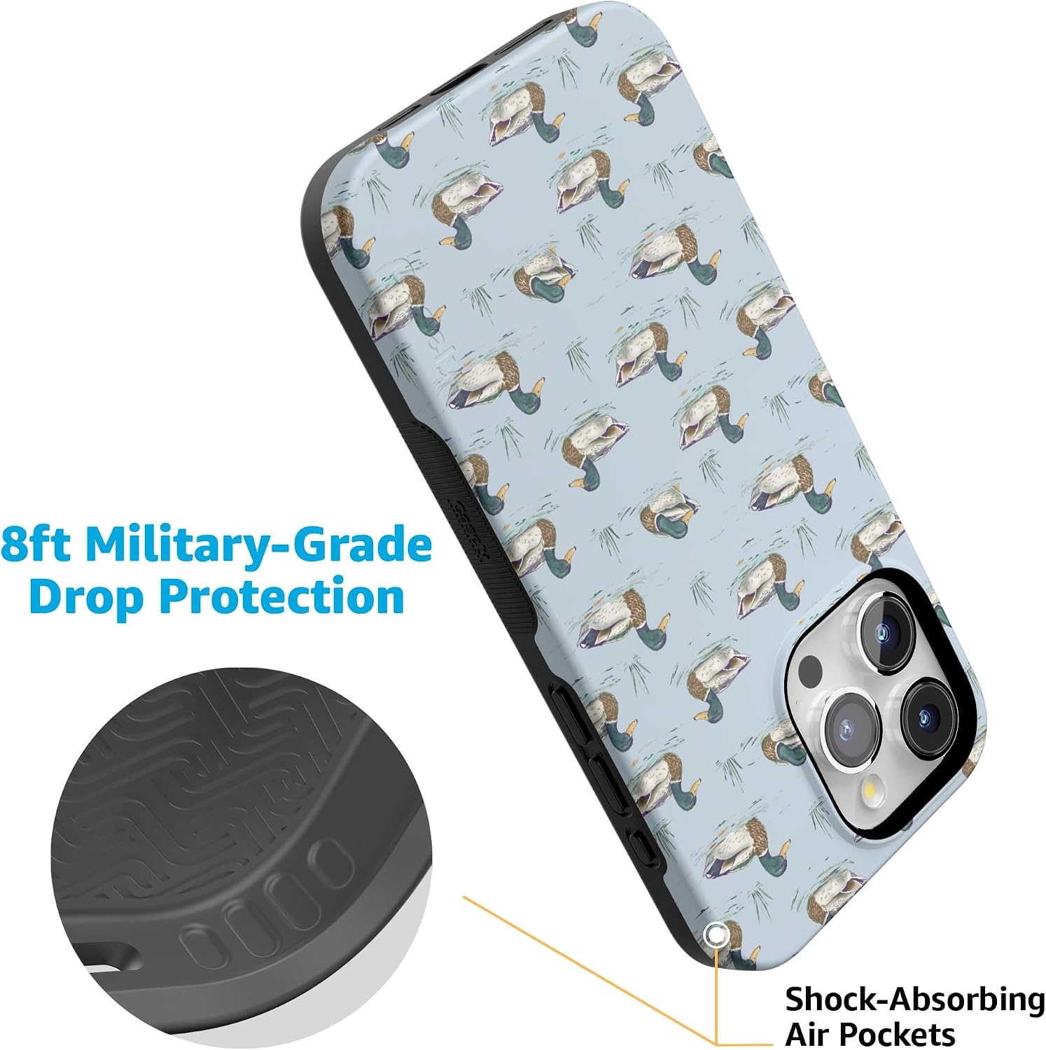 image:imageCasely iPhone 15 Pro Max Case Blue Mallard amp Co The Boyfriend Collection Bold Protective Design Compatible with MagSafe
