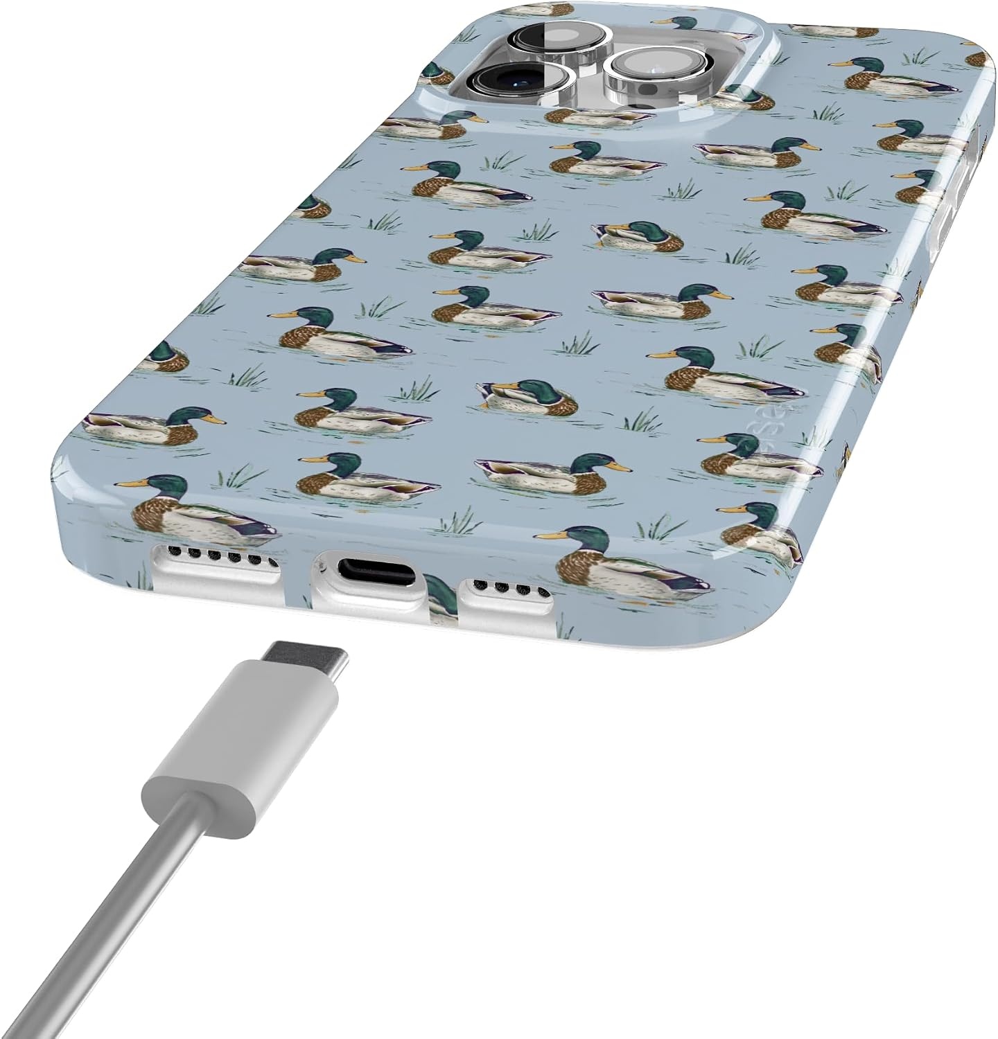 image:imageCasely iPhone 15 Pro Max Case Blue Mallard amp Co The Boyfriend Collection Compatible with MagSafe Classic Ultra Thin Design