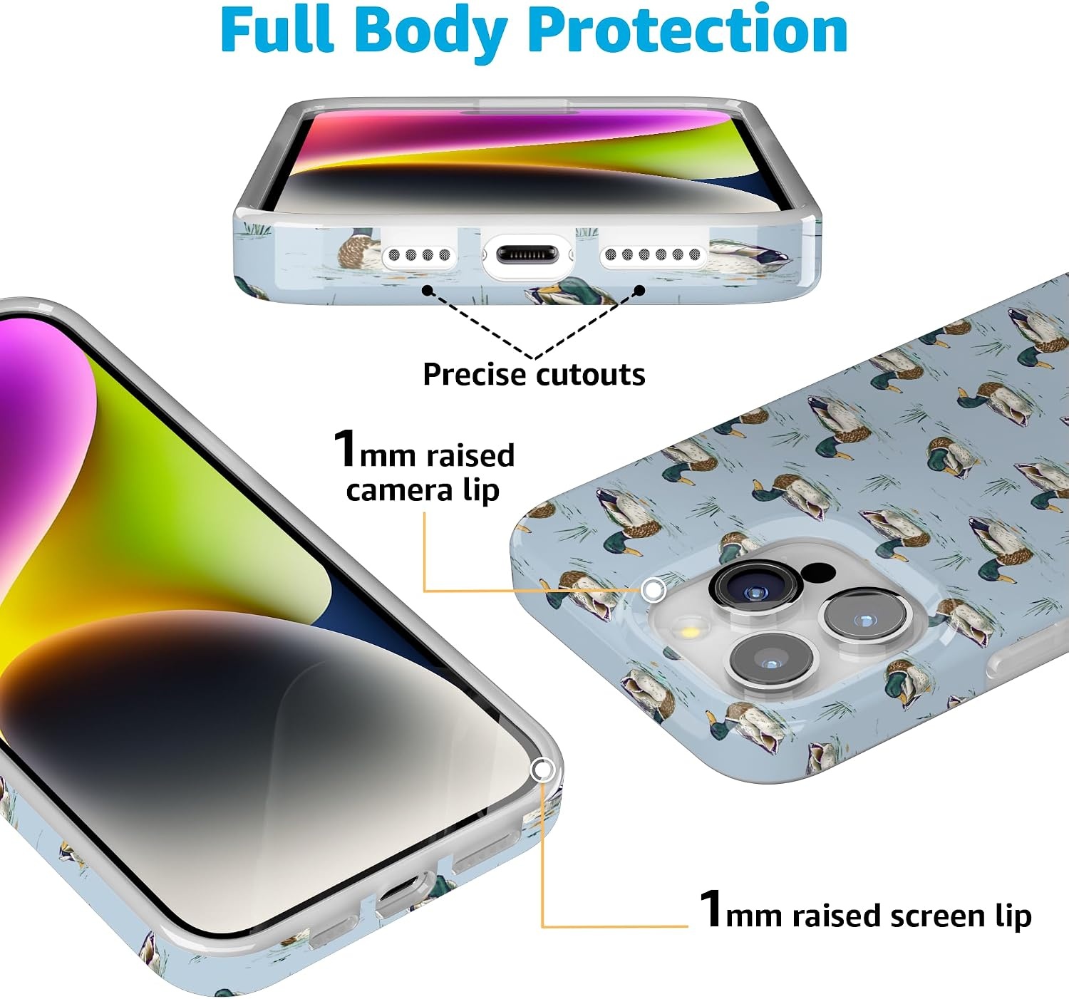 image:imageCasely iPhone 15 Pro Max Case Blue Mallard amp Co The Boyfriend Collection Compatible with MagSafe Classic Ultra Thin Design