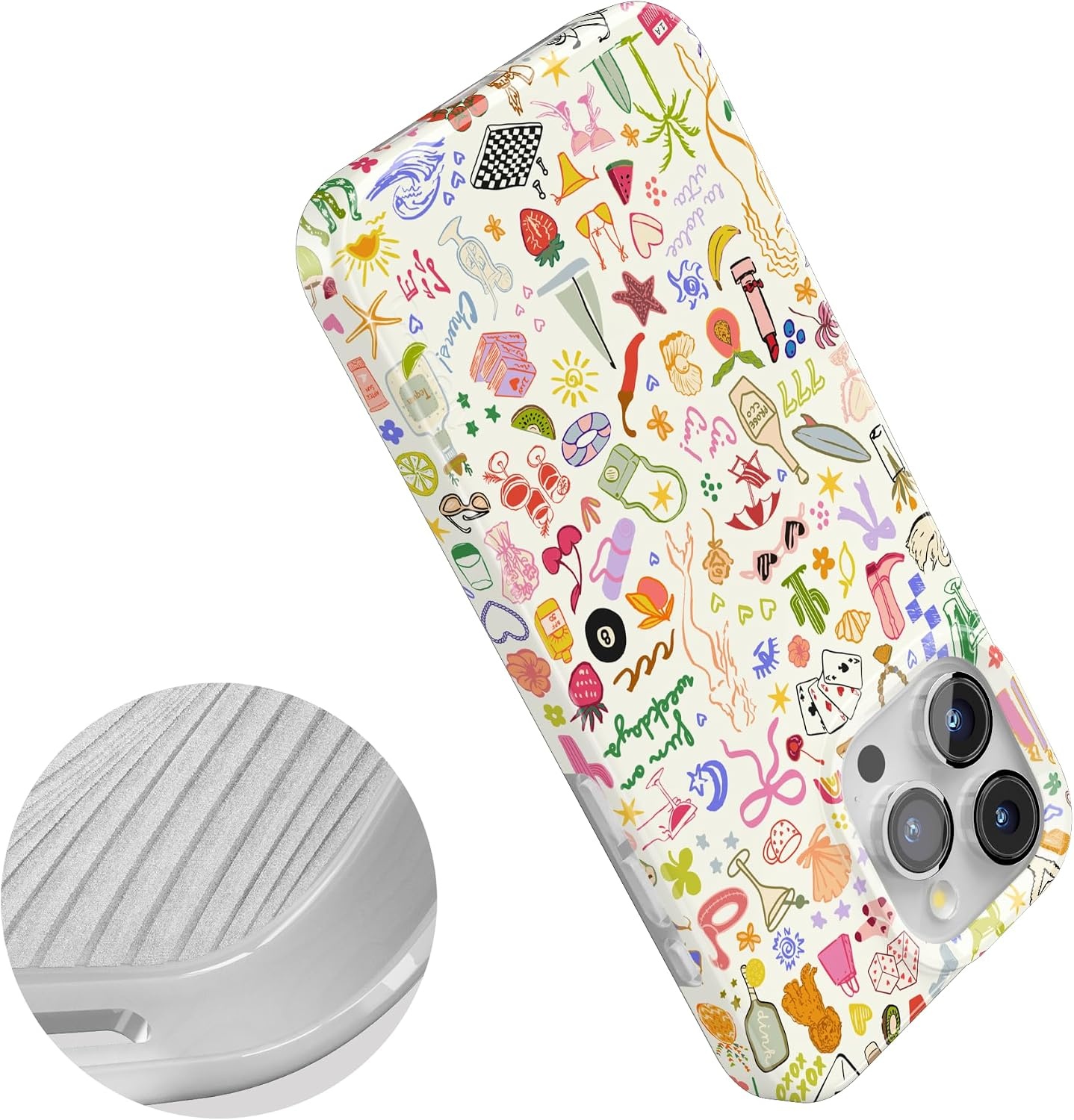 image:imageCasely iPhone 15 Pro Max Case Clear Skies Clear Shimmer Compatible with MagSafe Classic Ultra Slim DesignAll the Fun Things Fun on Weekdays