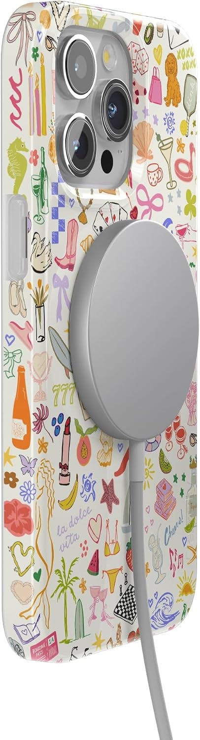 image:imageCasely iPhone 15 Pro Max Case Clear Skies Clear Shimmer Compatible with MagSafe Classic Ultra Slim DesignAll the Fun Things Fun on Weekdays