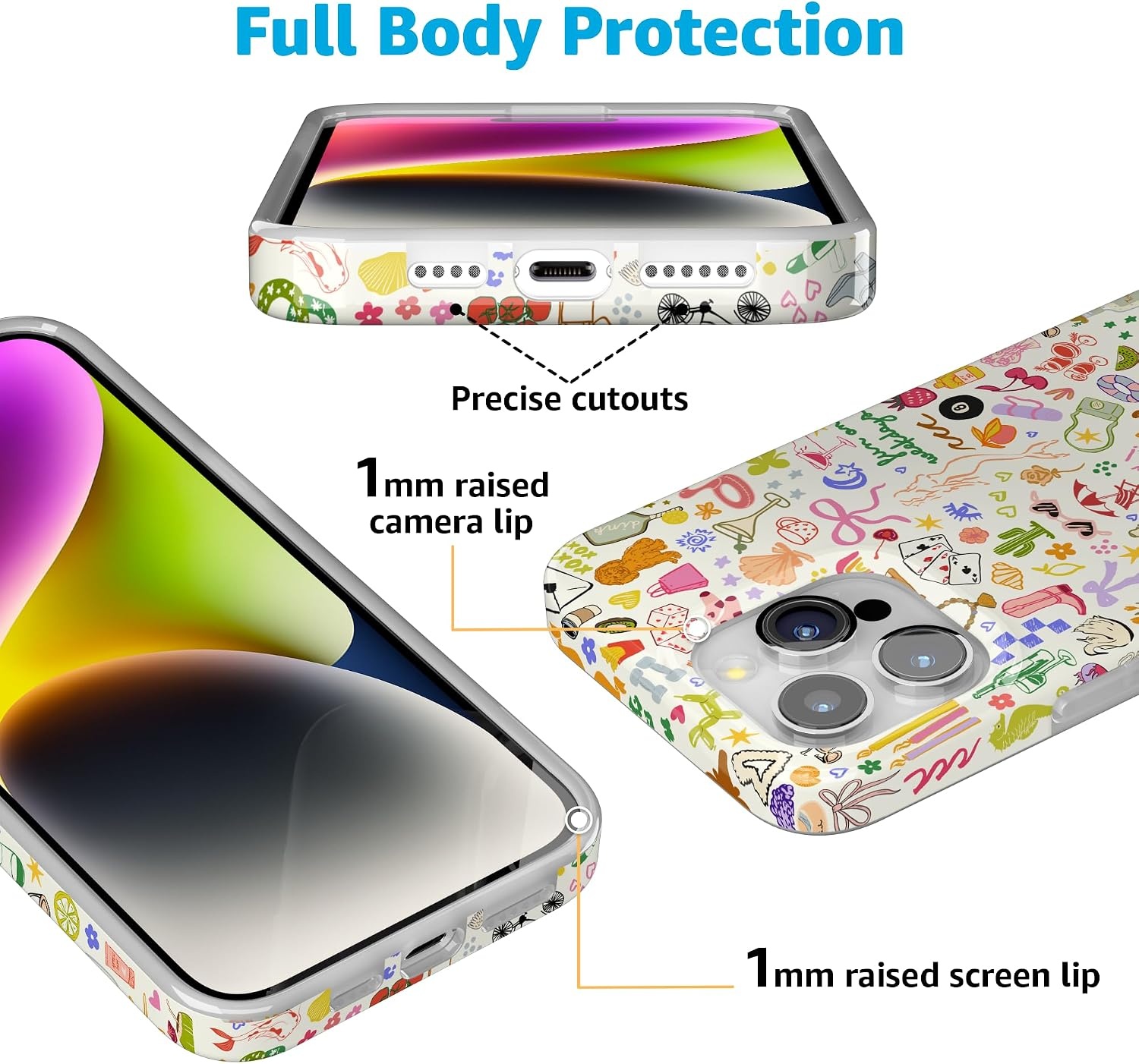 image:imageCasely iPhone 15 Pro Max Case Clear Skies Clear Shimmer Compatible with MagSafe Classic Ultra Slim DesignAll the Fun Things Fun on Weekdays