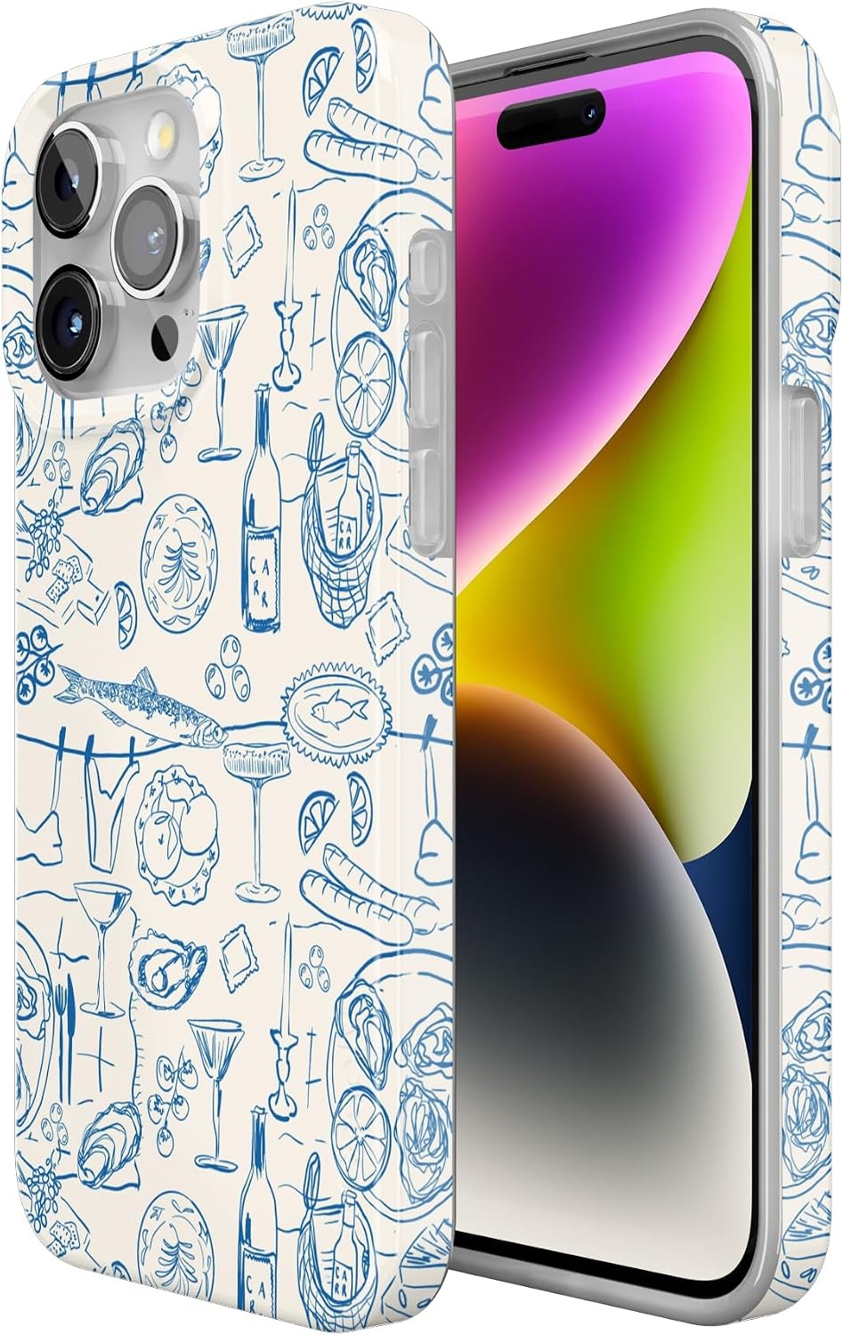 image:imageCasely iPhone 15 Pro Max Case Clear Skies Clear Shimmer Compatible with MagSafe Classic Ultra Slim DesignAmalfi Aperitivo Dolce Vita