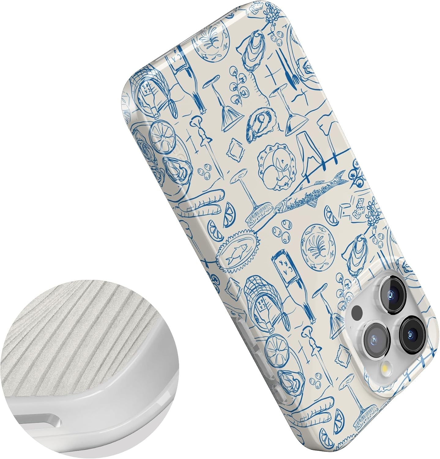 image:imageCasely iPhone 15 Pro Max Case Clear Skies Clear Shimmer Compatible with MagSafe Classic Ultra Slim DesignAmalfi Aperitivo Dolce Vita
