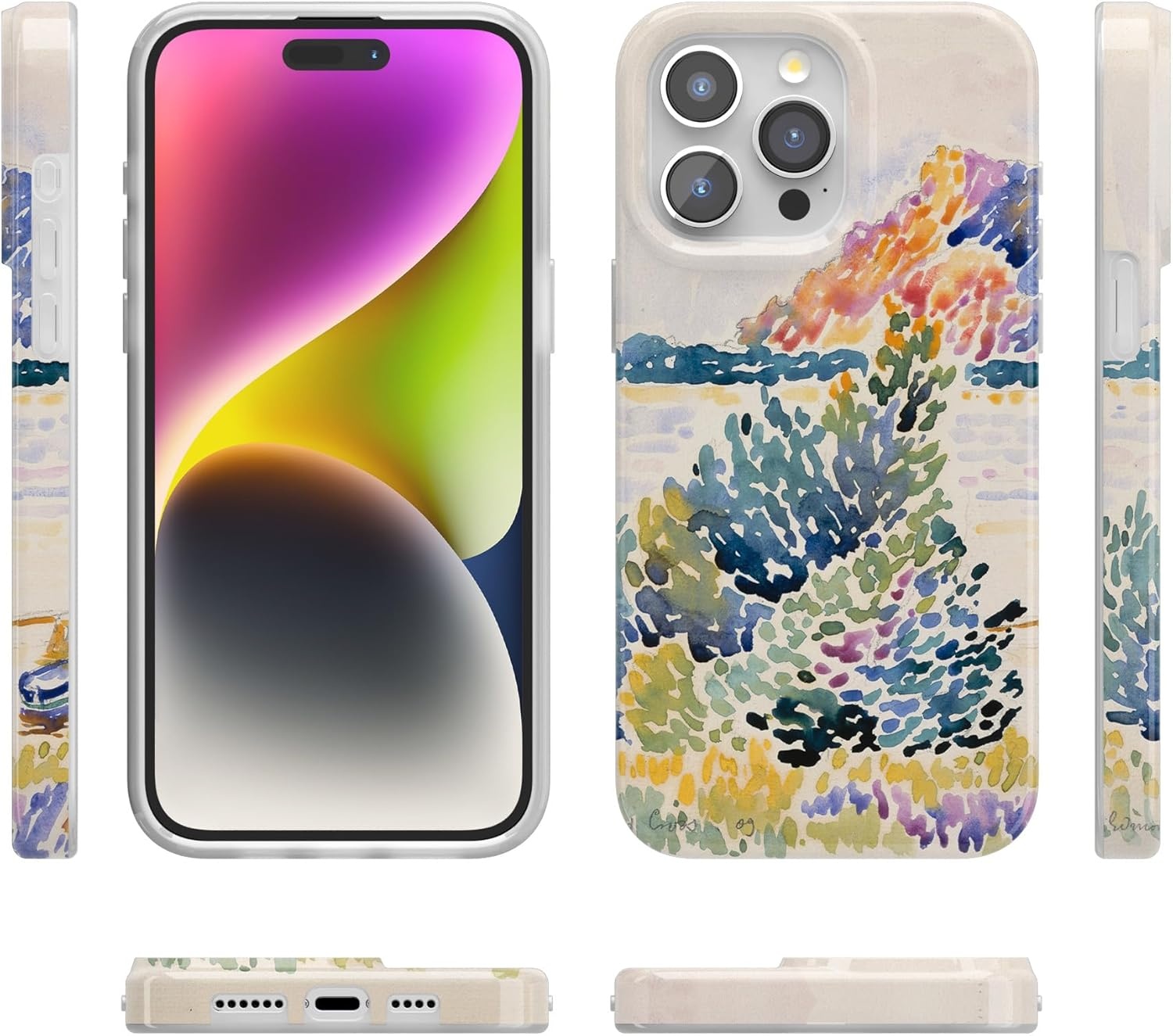 image:imageCasely iPhone 15 Pro Max Case Clear Skies Clear Shimmer Compatible with MagSafe Classic Ultra Slim DesignCalm Waters The Met Museum