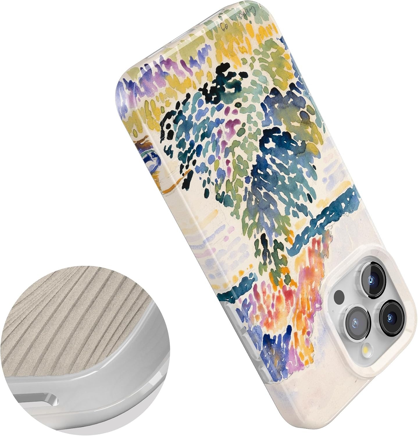 image:imageCasely iPhone 15 Pro Max Case Clear Skies Clear Shimmer Compatible with MagSafe Classic Ultra Slim DesignCalm Waters The Met Museum