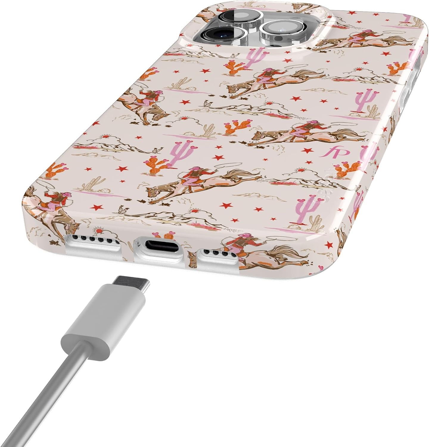 image:imageCasely iPhone 15 Pro Max Case Clear Skies Clear Shimmer Compatible with MagSafe Classic Ultra Slim DesignCowgirl Canyon FashionPass x Casely