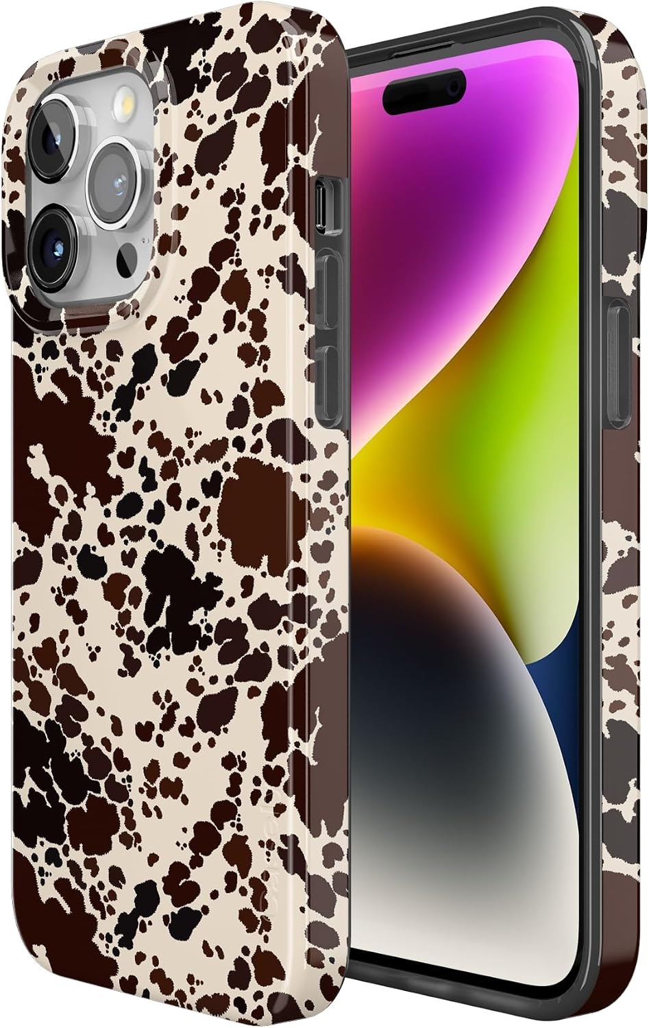 image:imageCasely iPhone 15 Pro Max Case Clear Skies Clear Shimmer Compatible with MagSafe Classic Ultra Slim DesignCowgirl Envy Cow Print