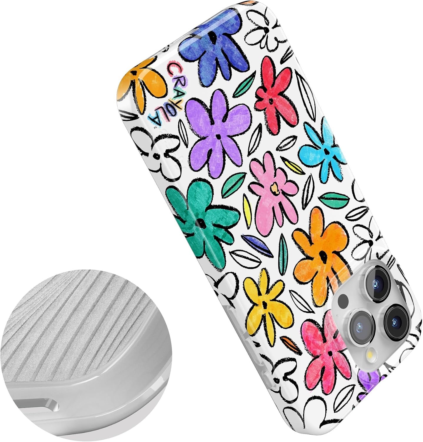 image:imageCasely iPhone 15 Pro Max Case Clear Skies Clear Shimmer Compatible with MagSafe Classic Ultra Slim DesignCrayola Outside the Lines Crayola Marker