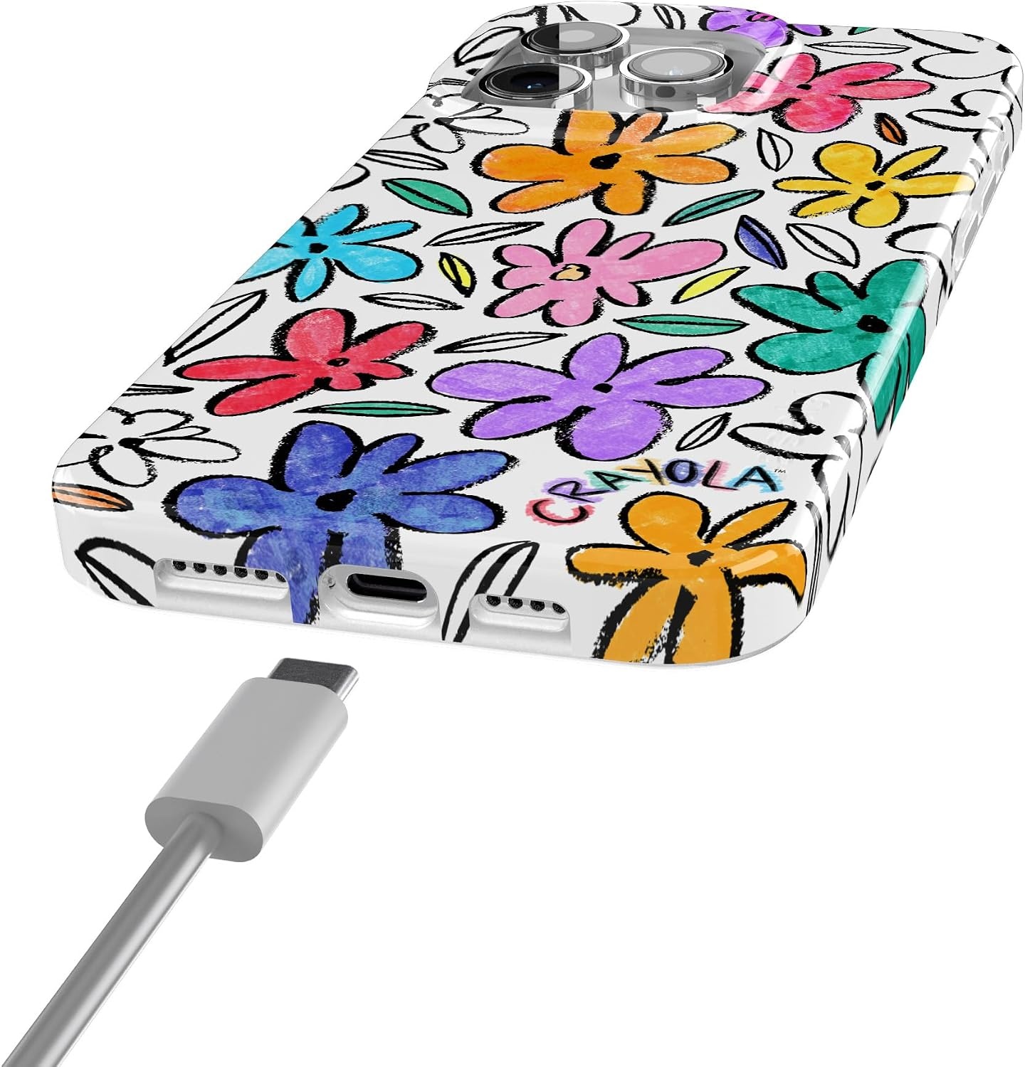 image:imageCasely iPhone 15 Pro Max Case Clear Skies Clear Shimmer Compatible with MagSafe Classic Ultra Slim DesignCrayola Outside the Lines Crayola Marker