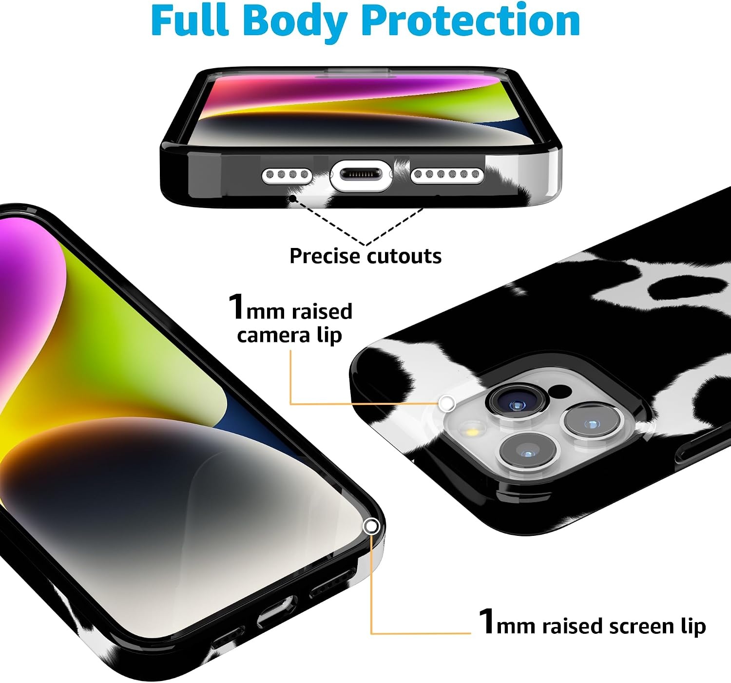 image:imageCasely iPhone 15 Pro Max Case Clear Skies Clear Shimmer Compatible with MagSafe Classic Ultra Slim DesignCurrent MOOd Cow Print