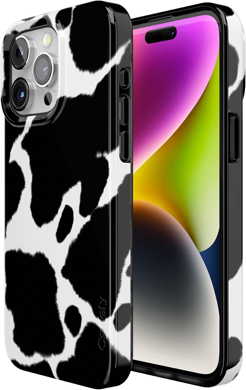 image:imageCasely iPhone 15 Pro Max Case Clear Skies Clear Shimmer Compatible with MagSafe Classic Ultra Slim DesignCurrent MOOd Cow Print