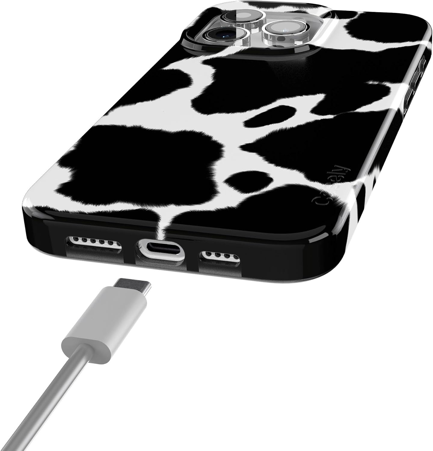 image:imageCasely iPhone 15 Pro Max Case Clear Skies Clear Shimmer Compatible with MagSafe Classic Ultra Slim DesignCurrent MOOd Cow Print