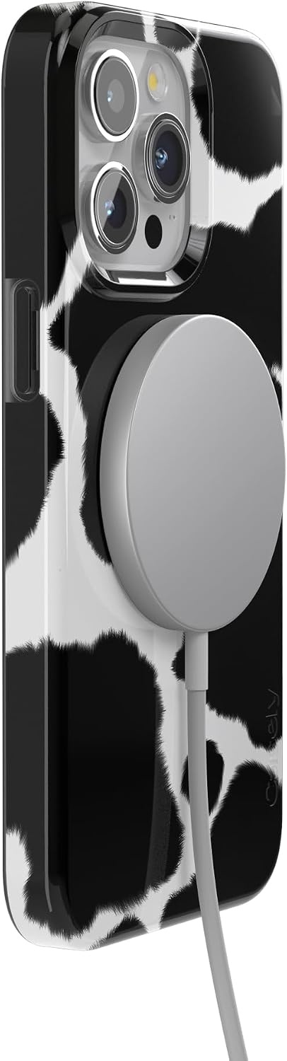 image:imageCasely iPhone 15 Pro Max Case Clear Skies Clear Shimmer Compatible with MagSafe Classic Ultra Slim DesignCurrent MOOd Cow Print