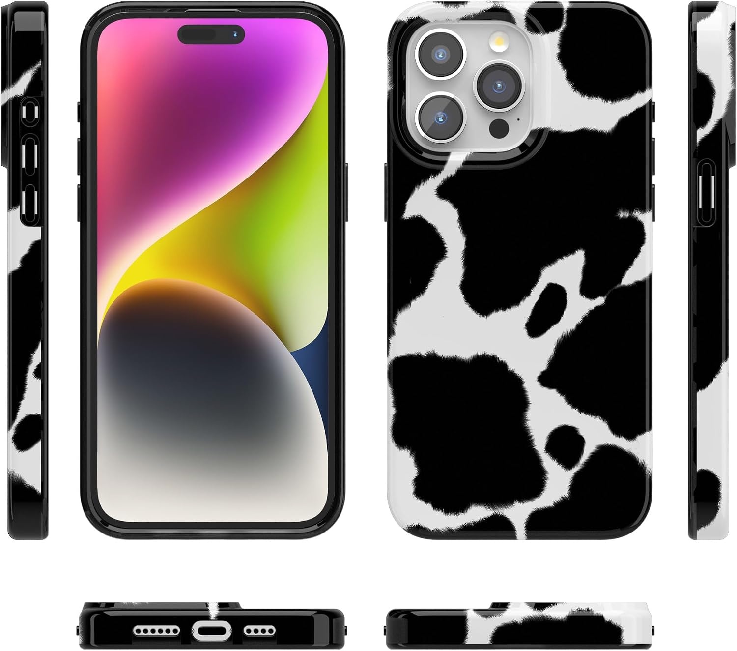 image:imageCasely iPhone 15 Pro Max Case Clear Skies Clear Shimmer Compatible with MagSafe Classic Ultra Slim DesignCurrent MOOd Cow Print