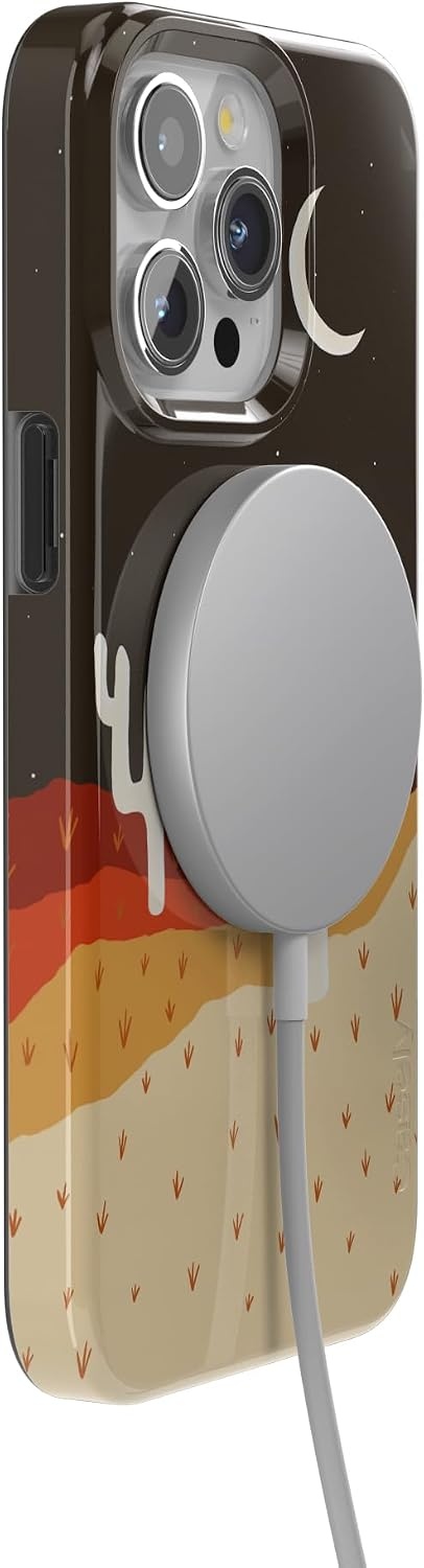 image:imageCasely iPhone 15 Pro Max Case Clear Skies Clear Shimmer Compatible with MagSafe Classic Ultra Slim DesignDesert Nights Cactus Colorblock