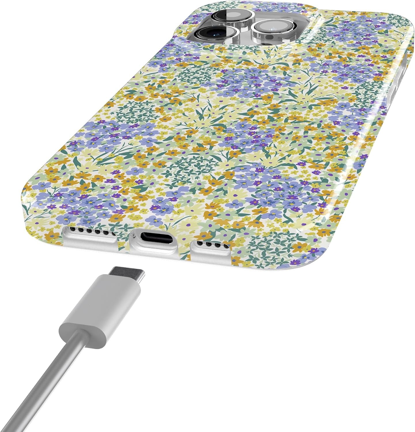 image:imageCasely iPhone 15 Pro Max Case Clear Skies Clear Shimmer Compatible with MagSafe Classic Ultra Slim DesignDream Garden Cottagecore Case