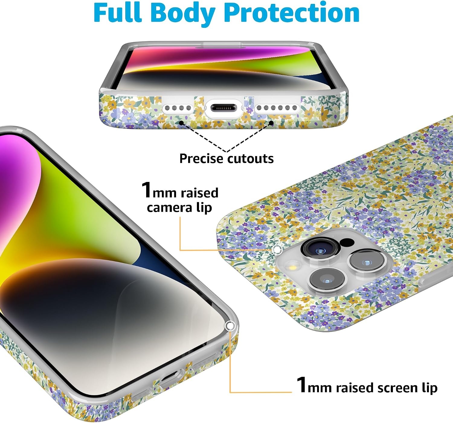 image:imageCasely iPhone 15 Pro Max Case Clear Skies Clear Shimmer Compatible with MagSafe Classic Ultra Slim DesignDream Garden Cottagecore Case