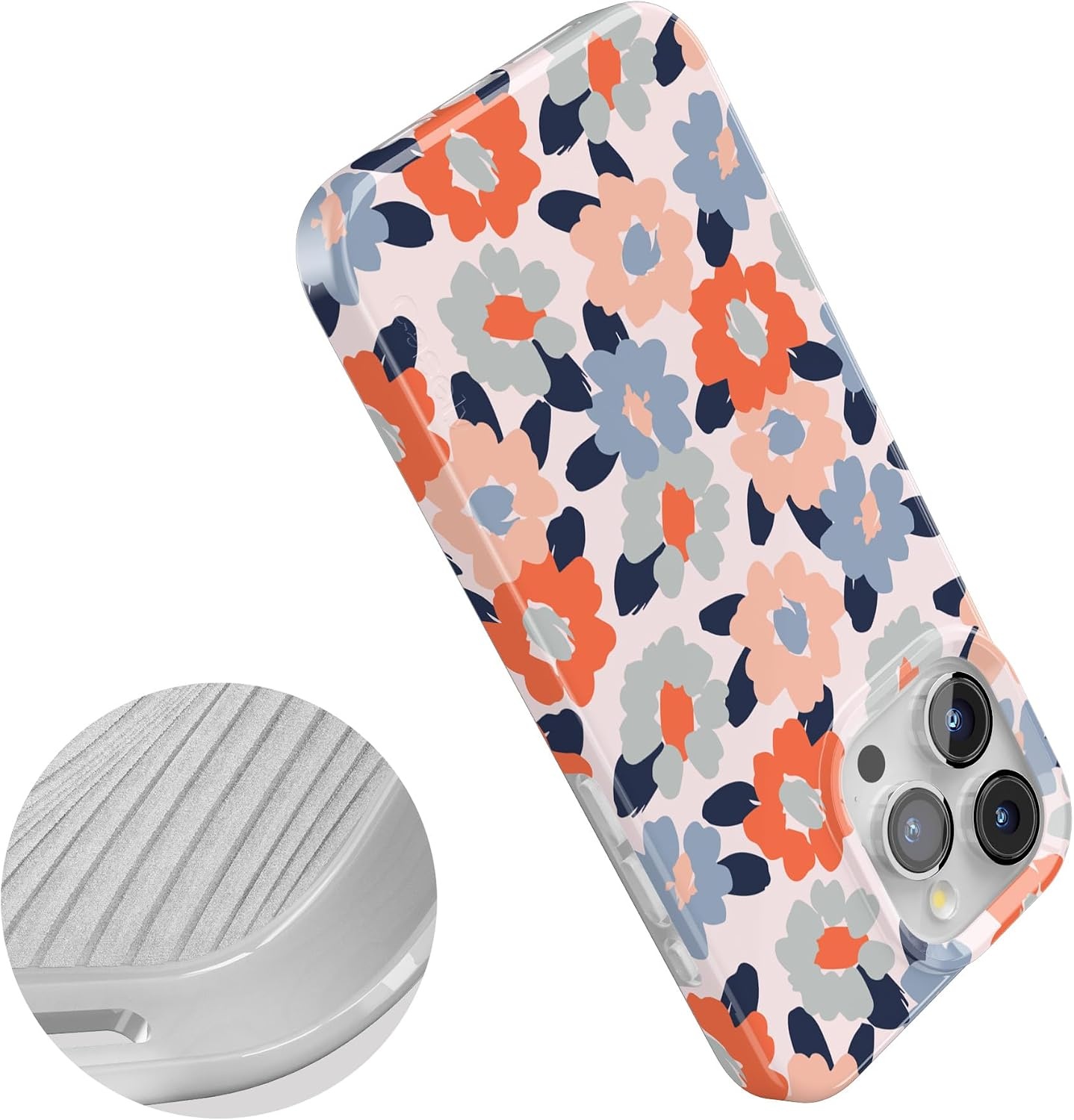 image:imageCasely iPhone 15 Pro Max Case Clear Skies Clear Shimmer Compatible with MagSafe Classic Ultra Slim DesignField of Flowers Pastel Floral