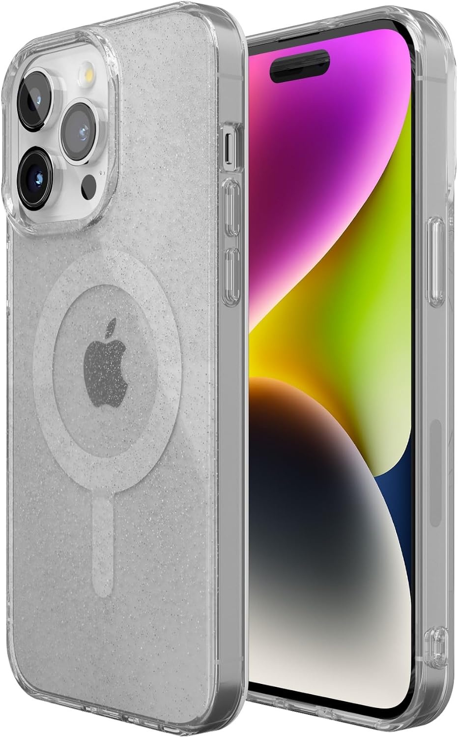 image:imageCasely iPhone 15 Pro Max Case Clear Skies Clear Shimmer Compatible with MagSafe Classic Ultra Slim DesignGlitter Clear Skies Clear Glitter