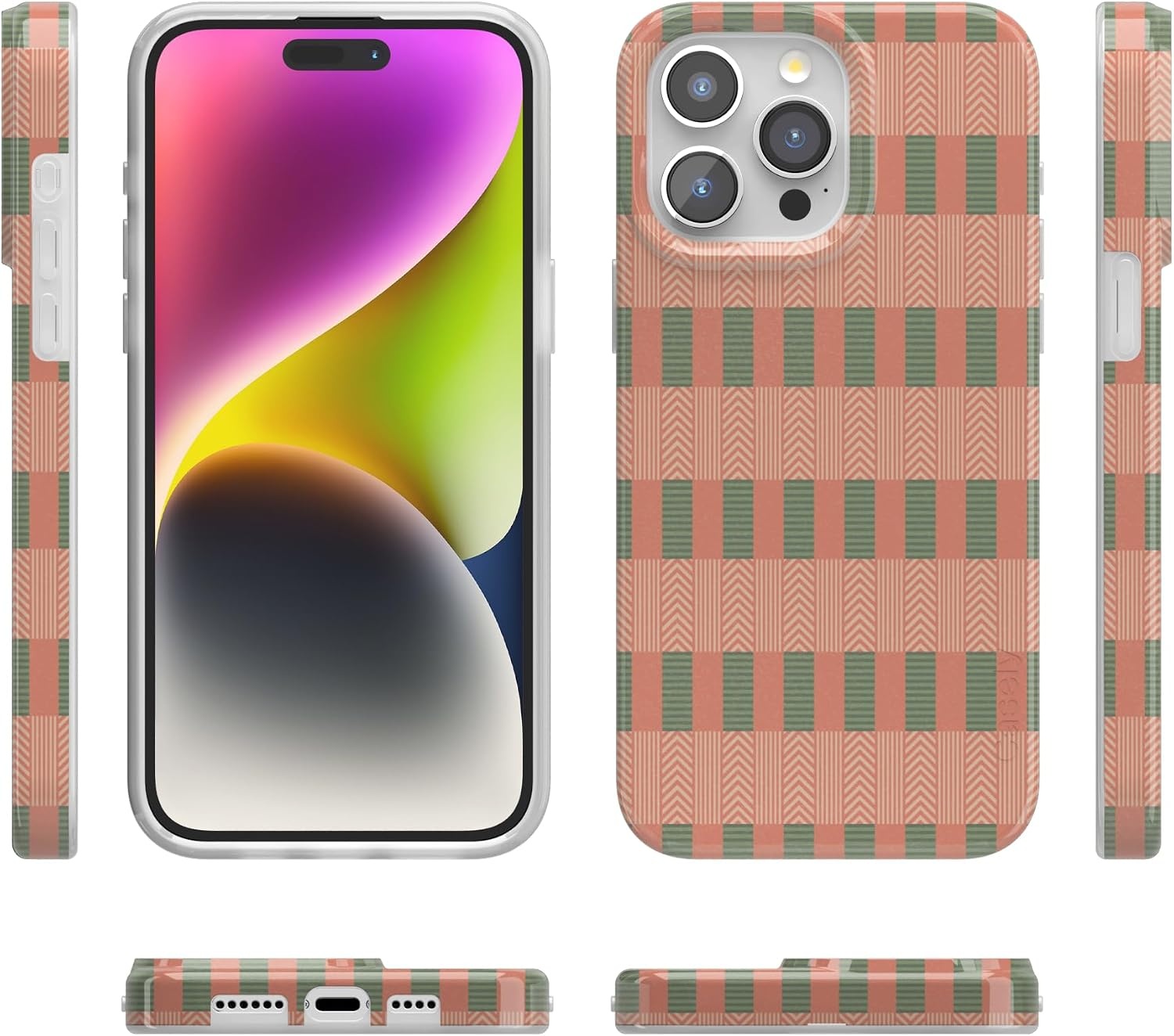 image:imageCasely iPhone 15 Pro Max Case Clear Skies Clear Shimmer Compatible with MagSafe Classic Ultra Slim DesignGrand Cabana Palm Beach