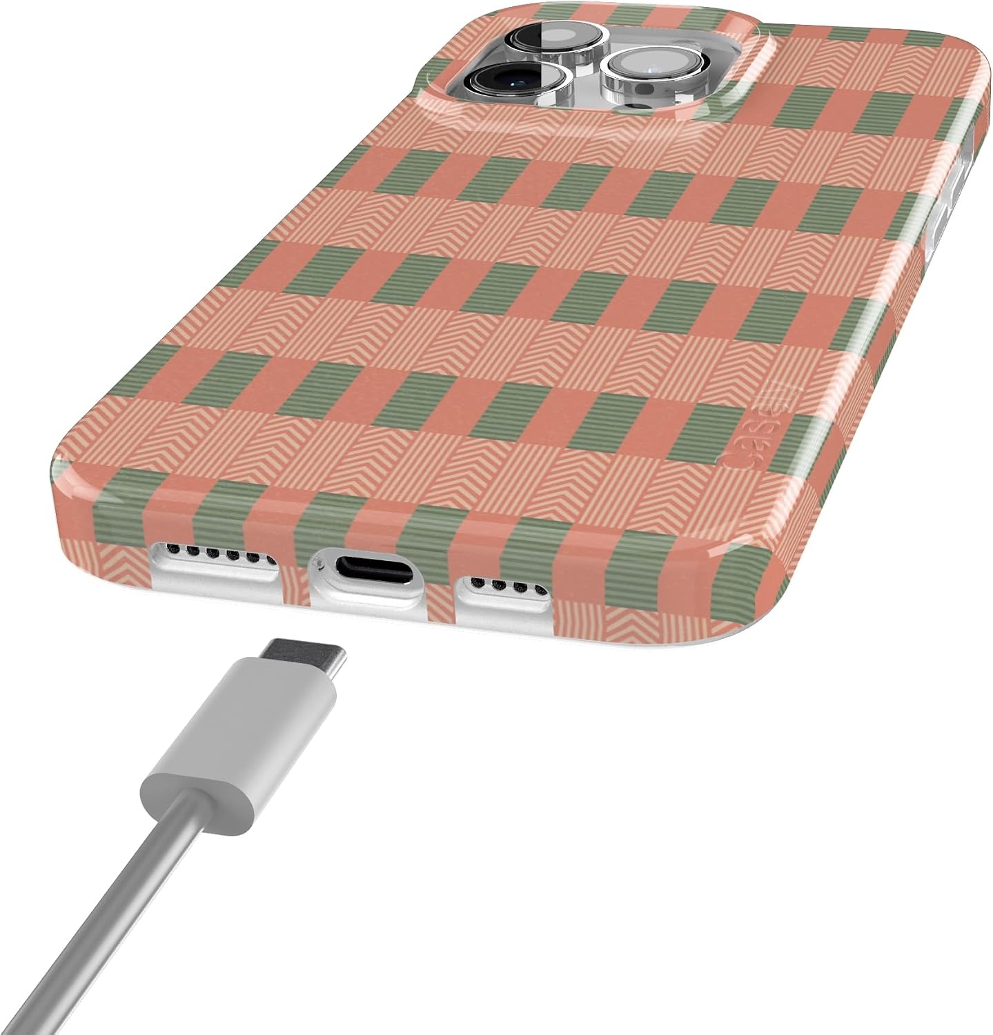 image:imageCasely iPhone 15 Pro Max Case Clear Skies Clear Shimmer Compatible with MagSafe Classic Ultra Slim DesignGrand Cabana Palm Beach
