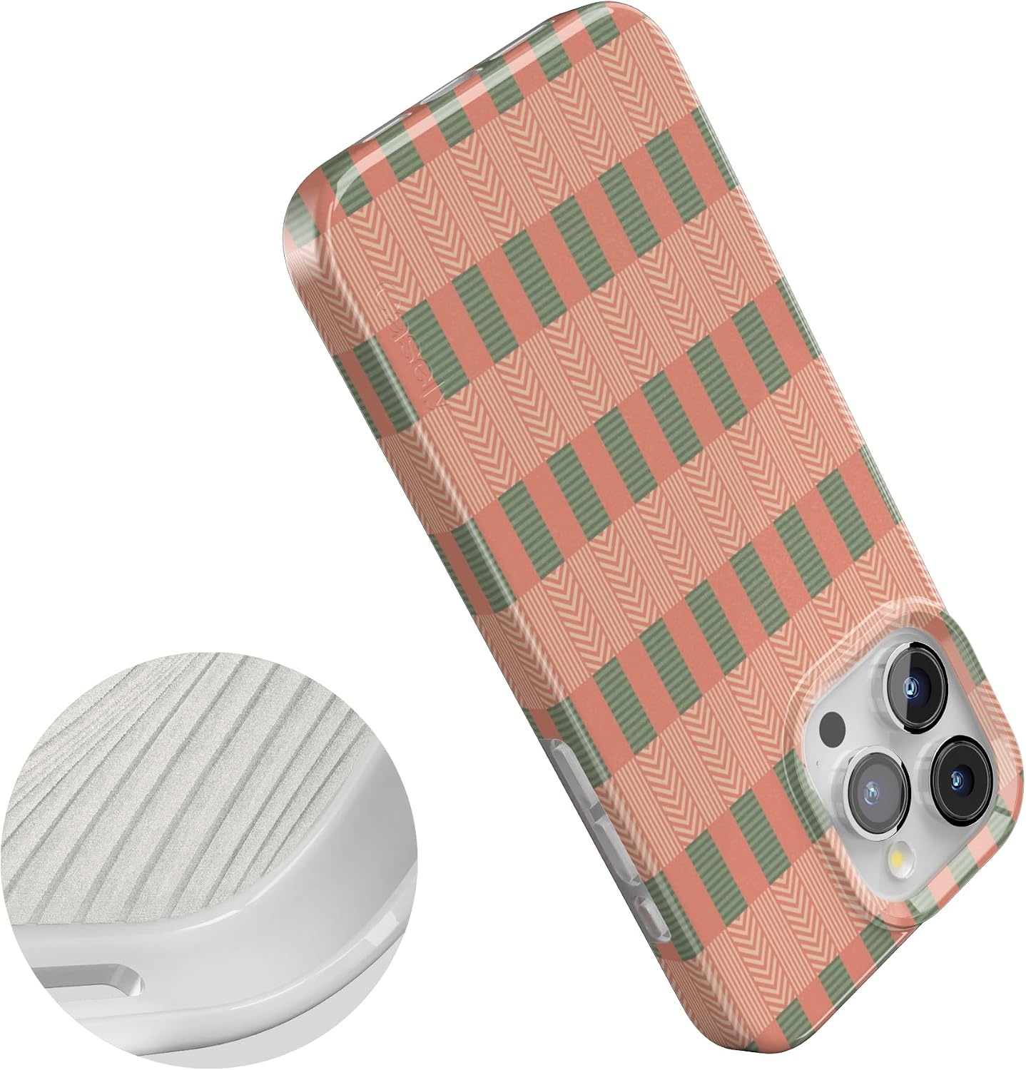 image:imageCasely iPhone 15 Pro Max Case Clear Skies Clear Shimmer Compatible with MagSafe Classic Ultra Slim DesignGrand Cabana Palm Beach